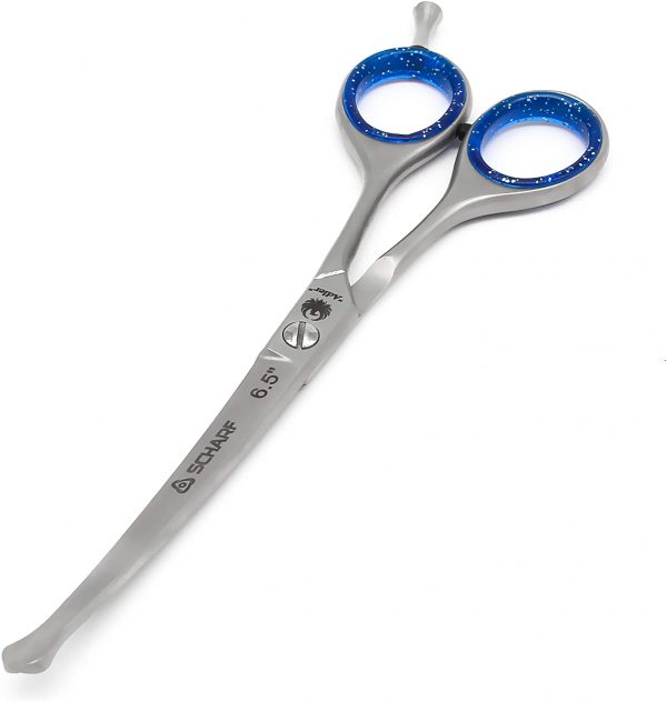 Profi Hundehaarschere-Fellschere- Pfotenschere-Tierhaarschere-6,5" Gebogen