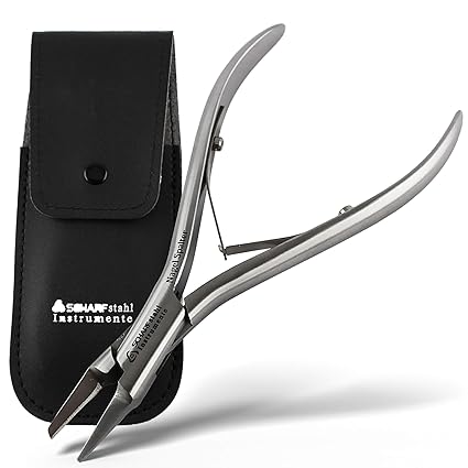 SCHARF STAHL® Profi Eckenzange Für Diabetiker"Nagel Spalter" Fußnagelzange/Nagelzange - Pflegeinstrument für Fußnägel | abgerundeten Spitzen | 14cm | Edelstahl