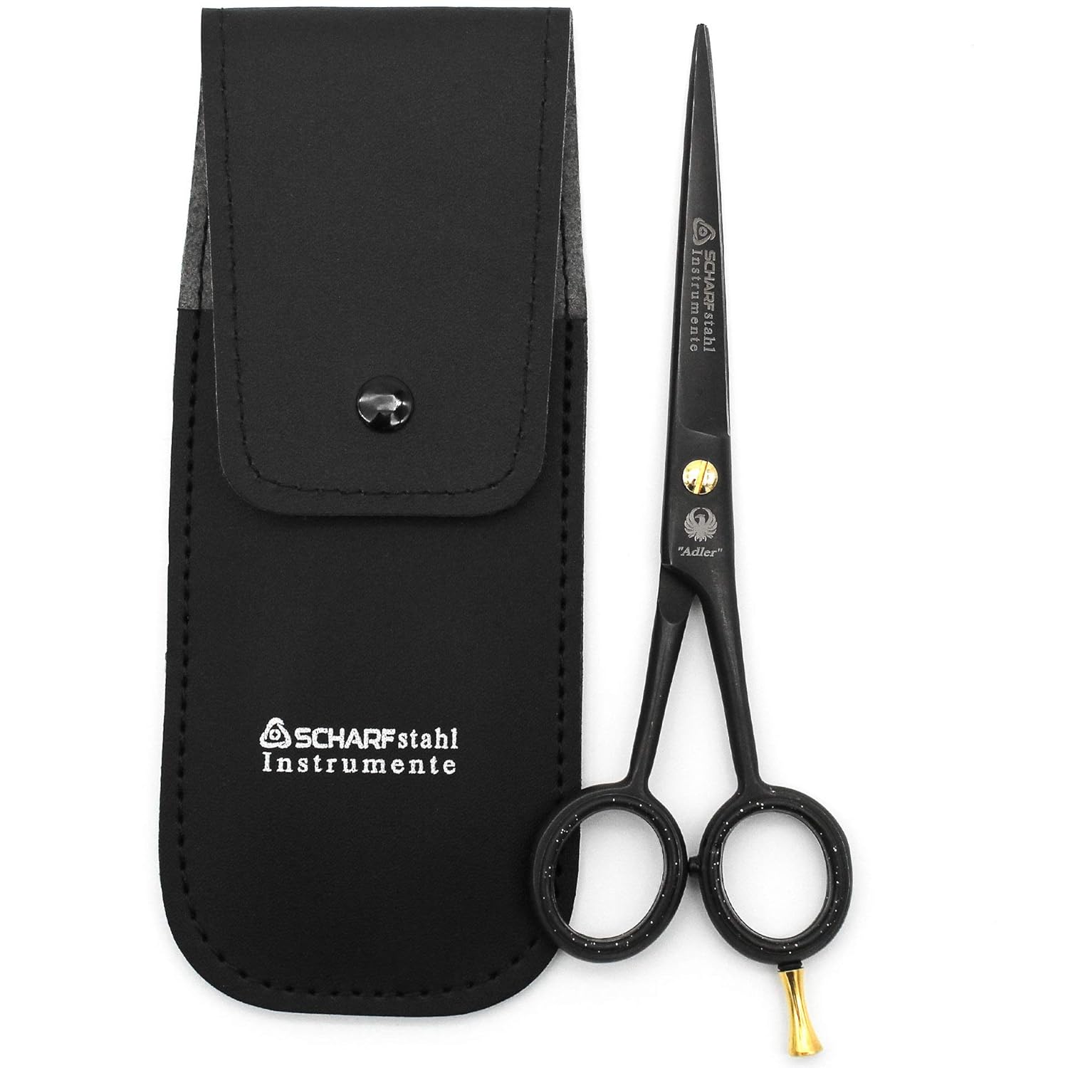 SCHARF STAHL® Professionelle Haarschere mit Mikroverzahnung 6,5 Zoll"Adler" im edlen Etui | Profi Haarschere Friseurschere - scharfer und präziser Schnitt | für Damen und Herren