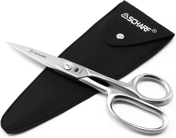 Scharf Stahl® Schneiderschere Stoffschere Profi Textilschere Lederschere Industrieschere 21cm aus 100% rostfreiem Edelstahl, Extra Scharfe Schere für Präzisen Schnitt mit Bequemem Griff