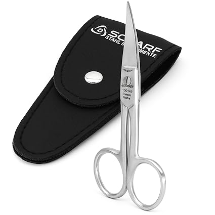 SCHARF STAHL® Große Fußnagelschere für Extra Starke Fußnägel - Premium Nagelschere Robust und Massiv 10,5 cm Gebogen - Schere für die Fußpflege und Pediküre aus rostfreiem Edelstahl mit Etui